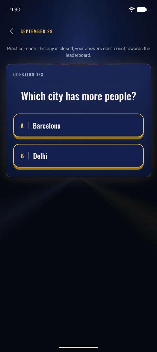 Today's question: two options