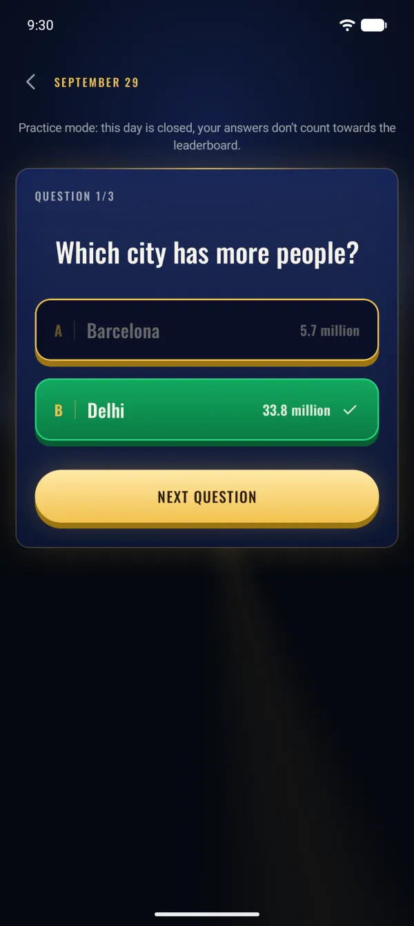 Real values revealed after answering