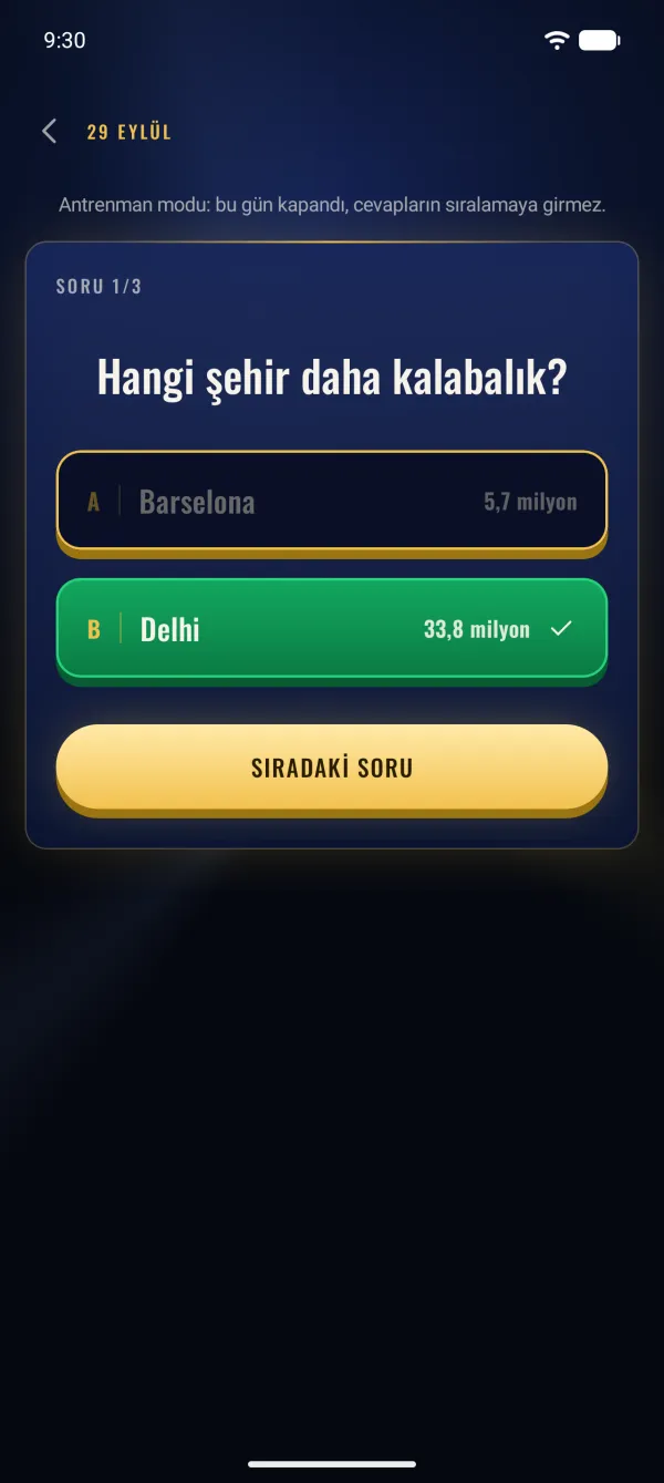 Cevaptan sonra açılan gerçek değerler